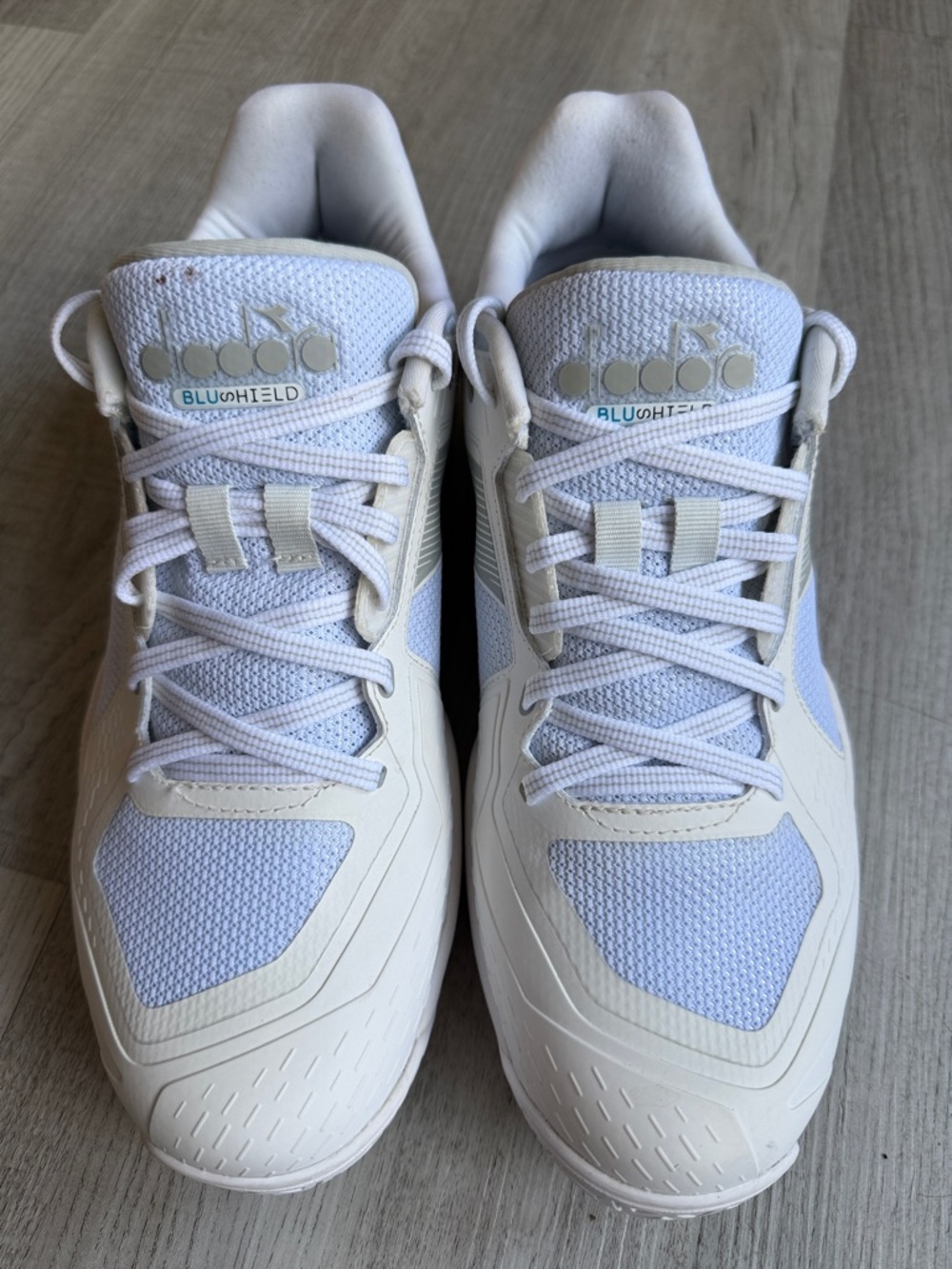 Diadora White Mesh & Cream Athletic Sneakers